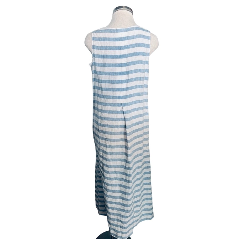 JJill Striped Love Linen Maxi Tank Dress Blue White Sleeveless XL - Picture 3 of 8